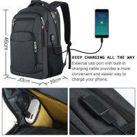 Bolso de hombro para hombre de gran capacidad,Premium Sense,Bolso de hombro de viaje,Negocios,Mochila para portátil,Antirrobo impermeable,Multiusos con puerto de carga - details 2