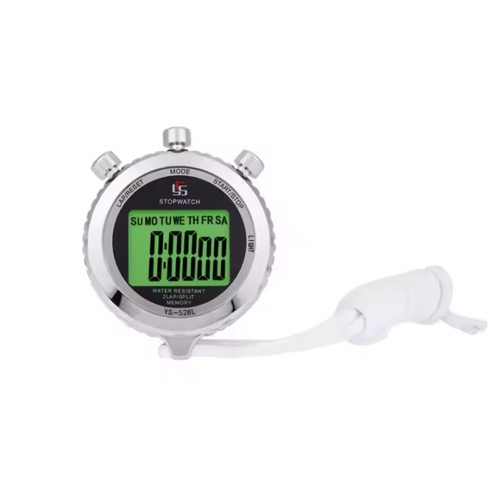 Temporizador digital de precisión YS-528L, completamente metálico, 0.01s, cronómetro profesional portátil con luz para deportes y entrenamiento. - 1