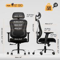 reposabrazos 3D Ajustables – Diseño en Forma de V, Silla de Escritorio cómoda para Oficina y hogar, Negra - details 1