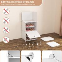 Zapatero de Plástico Portátil 8 Niveles, 32 Pares, Organizador para Armario, Entrada, Dormitorio, Pasillo Blanco, 2 x 8 - details 19