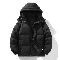 Chaqueta Térmica para Hombres Color Sólido, Desmontable con Gorra, Impermeable para Deportes al Aire Libre en Invierno - details 1