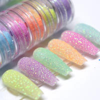 Juego de polvo de flocado de 6 colores, polvo de azúcar brillante, pigmento de cromo para decoración de uñas - details 0