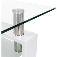 Mesa Moderna de Centro con Tapa de Cristal Transparente y Base de Metal Negro (100x60 cm) - details 15