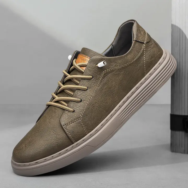 Zapatos casuales para hombre, Oxford de encaje para exteriores, zapatos para correr, taller de zapatos de cuero de gran tamaño 36-47 - 1