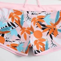 Bikini abierto con estampado de hojas retro en talla grande, conjunto de traje de baño de dos piezas con correas estables para mujer - details 37