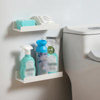 Estante de pared flotante sin taladros para baño, ducha, sala de estar, dormitorio, organizador, 27x8,5 cm - details 4