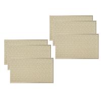 6 tapetes rectangulares tejidos para mesa, antideslizantes, de 18.0 x 12.0 in, texturizados, a prueba de arañazos, de PVC, para decoración del hogar, cocina, color dorado - details 0