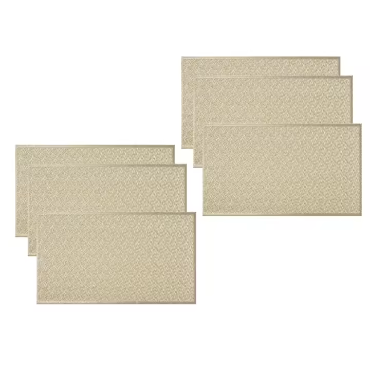 6 tapetes rectangulares tejidos para mesa, antideslizantes, de 18.0 x 12.0 in, texturizados, a prueba de arañazos, de PVC, para decoración del hogar, cocina, color dorado - 1