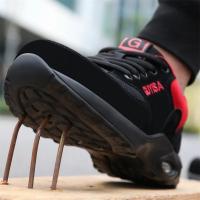 Zapatos de Trabajo para Hombres Cinturón de Aire con Cordón Elástico Material de Cuero - details 37