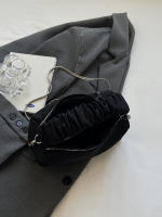 Bolso Cruzo de Nylon Negro Elegante Mango Acordonado, Cierre de Cremallera, Correa Ajustable, Perfecto para Otoño e Invierno, Multifuncionalidad Diaria - details 2