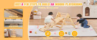 SucceBuy Juego de triángulos Pikler, juguetes de escalada Montessori para niños pequeños de 1 a 3 años, patio interior de madera con triángulo y rampa - details 4