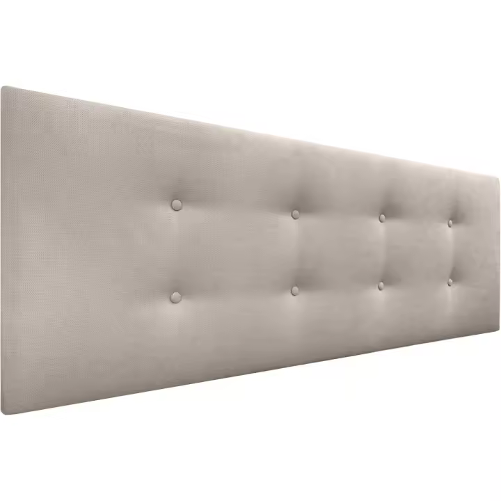 Pro 2 hileras Botones Cabezal tapizado Cama Lujo (Tela Beige, 150x50cm (Camas 150/160)) - 1