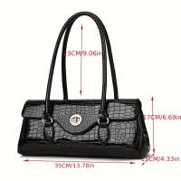 Bolso de Mano de Cocodrilo Grasado Desmontable, Cierre de Tornillo, Multicolor, Elegante y Duradero para Eventos Casuales y Formales - details 1