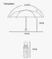 Mini diseño de frutas, paraguas protector solar de 9 colores, protección anti-UV a prueba de viento, 5 sombrillas plegables portátiles de viaje para lluvia, sombrilla de bolsillo para mujeres y niños - details 8