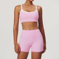 Conjunto de Yoga sin Mangas Estilo Gimnasio para Mujeres Conjunto Deportivo de Primavera/Verano con Levantamiento de Cintura y Cadera Bra+Shorts - details 5