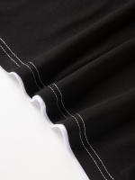 Camiseta deportiva informal de manga corta de verano para hombre, con costuras tricolores y cuello en V con muescas, estilo Henry - details 5