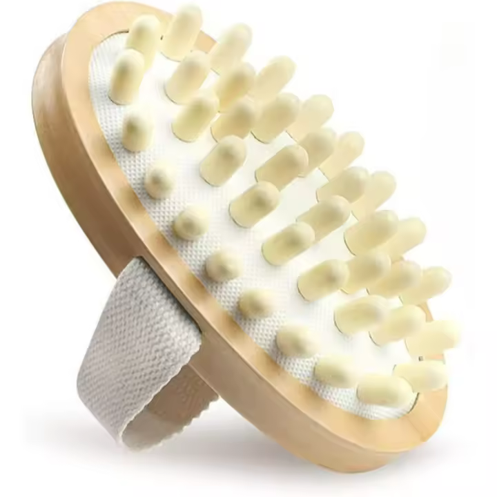 Scttomon Cepillo de Masaje de Madera Natural Ideal para Celulitis, Mejora de Circulación Sanguínea, Eliminación de Piel Seca Herramienta de Cuidado de la Piel Corporal de Belleza - 1