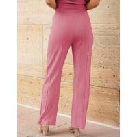 2025 Conjunto informal de punto para mujer: suéter de punto sin mangas + conjunto de dos piezas con pantalones de pierna ancha - details 17