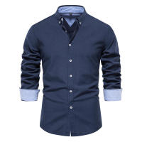 Camisa informal versátil para hombre, Tops de manga larga de Color sólido, ropa de otoño, nueva moda, 2024 - details 1