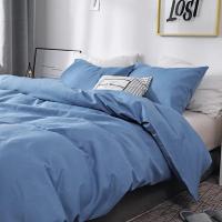 Funda nórdica de Color sólido con lijado, 220x240, individual, doble, Queen, King, juego de cama sencillo, funda de almohada, ropa de cama (sin sábana) - details 1