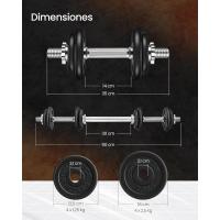 Mancuernas Ajustables de Hierro Fundido Barra Adicional Entrenamiento de Fitness - details 5
