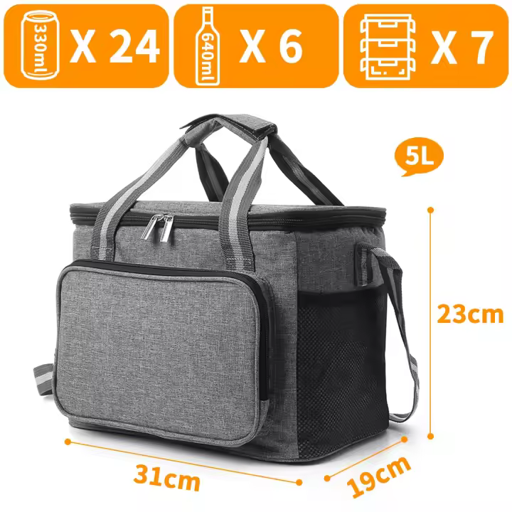 Bolsa Térmica Moderna de 15L Portátil para Acampar, Playa, Oficina, Escuela - 1