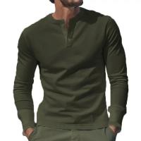 Día del padre Ropa transfronteriza de primavera y otoño Camiseta para hombres europeos y americanos Camisa básica Henry de manga larga para hombres - details 22