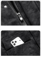 Chaqueta de Cuero para Hombre, Estilo Retro, Forro Polar Sólido, Abrigo Cálido, Nuevo, Cómodo, Informal, con Solapa, Parka de Invierno, Moda Sencilla, Gruesa - details 8