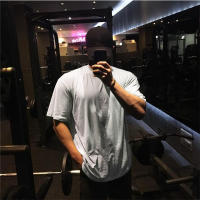 Camiseta De Gimnasio Para Hombres Suelta Con Manga Corta Estilo Hip Hop Streetwear Fitness Bodybuilding Camiseta De Verano De Algodón Y Spandex - details 9