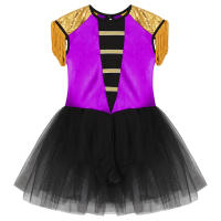 Disfraz de mago de maestro de ceremonias de circo para niñas, leotardo de lentejuelas de manga larga, tutú, vestido de juego de rol para fiesta temática de Halloween - details 3