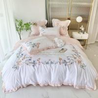 Funda nórdica de algodón puro con grapas largas, elegante, estampado reactivo, teñido, juego de cama y fundas de almohada planas - details 3