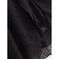 Primavera 2025, Vestido de Mujer con Volantes de Puntos de Malla, Cuello en V y Cintura Elástica, Corte en A, Vestidos Largos Negros - details 9