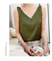 Top de Halter V para Mujer Camisola de Verano de Seda de Satén Blanco Vestido Delgado de Moda - details 18