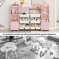 Librería Infantil Montessori, Estantería Infantil para Juguetes y Libros, Organizador Juguetes Infantil (Rosa) - details 6