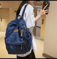 Nueva moda simple tendencia mochila de gran capacidad bolsa de mezclilla duradera universidad escuela secundaria junior escuela secundaria bolsa de estudiante - details 24