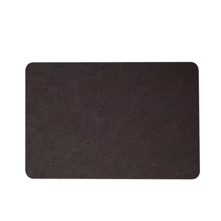 Mantel individual impermeable, resistente al desgaste, a prueba de aceite, aislante térmico, tapete de mesa rectangular de cuero PU, Villa - 1