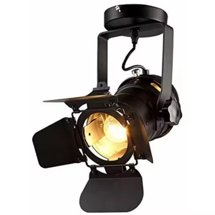 Focos de techo LED grandes de H35cm, lámpara de techo industrial Vintage Loft con base E27, foco LED, marco ajustable, luz de pared, iluminación moderna para dormitorio, cafetería, tienda, Bar, sala de estar, negro - 1
