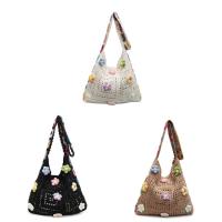 Bolso de hombro tejido bohemio, estilo étnico, gran capacidad, bandolera de ganchillo bohemio, estilo perezoso, bolso tejido informal calado - details 0