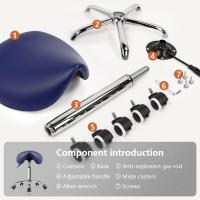 Taburete con Ruedas Silla Trabajo Altura Ajustable Giratorio Taburete de Oficina con Asiento de Silla de Montar Negro - details 35