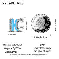 Aretes Redondos de Plata 925 Estilo Elegante para Mujeres con Piedra Principal de Zirconio y Diseño de Encanto Brillante Color en Oro - details 46