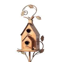 Casa de Pájaros para Jardín con Poste Casas de Alimentación para Pájaros Estilo Exterior para Patio de Corte Herramienta Decorativa para Jardín - details 7