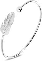 Pulsera de Plata Elegante Ajustable en Metal 925 con Plumas Regalo Ideal para Mujeres y Niñas - details 0