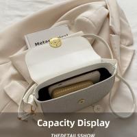 Bolso cruzado de lentejuelas de estilo coreano a la moda, bolso de sillín de Pu de medio círculo, correa ajustable, bolso de hombro de gran capacidad para mujer - details 21