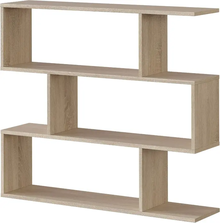 Estantería Baja Salon Comedor , Libreria Oficina, Separador Ambientes, Color Roble Canadian, Medidas: 110 cm (Ancho) x 97 cm (Alto) x 25 cm (Fondo) - 1