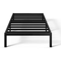 150x190 cm - Altura 36 cm con almacenamiento debajo de la cama - Estructura de cama de plataforma de metal con soporte de listones de acero - Negro - details 14