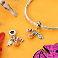 Cuentas colgantes de caramelo con ojos de calabaza para Halloween, de Plata de Ley 925, compatibles con pulsera Original Pandora, abalorios, regalo de joyería para mujer - details 2