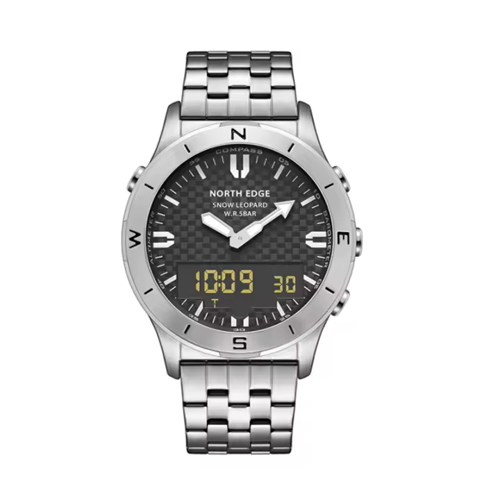 NORTH EDGE Snow Leopard reloj outdoor para hombre barómetro brújula temperatura 50m impermeable - 1