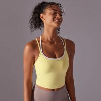 Ropa interior deportiva de realce para mujer, sujetador de Yoga para Fitness, gimnasio, entrenamiento, correr, camiseta sin mang - details 23