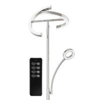 lámpara de pie regulable LED |   Lámpara de pie plateada 20W con lámpara de lectura flexible 7W |   4 temperaturas de color para salón, dormitorio, oficina, hotel - details 13