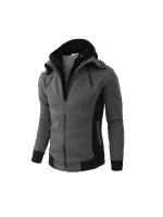 Chaqueta de Moda con Capucha para Hombres en Otoño-Invierno Ajuste Delgado, Cuello de Pañuelo, Abrigo de Vellón Casual - details 8